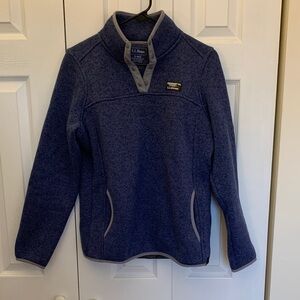 L.L. Bean Woman’s Small Heathered Blue Fleece Pullover